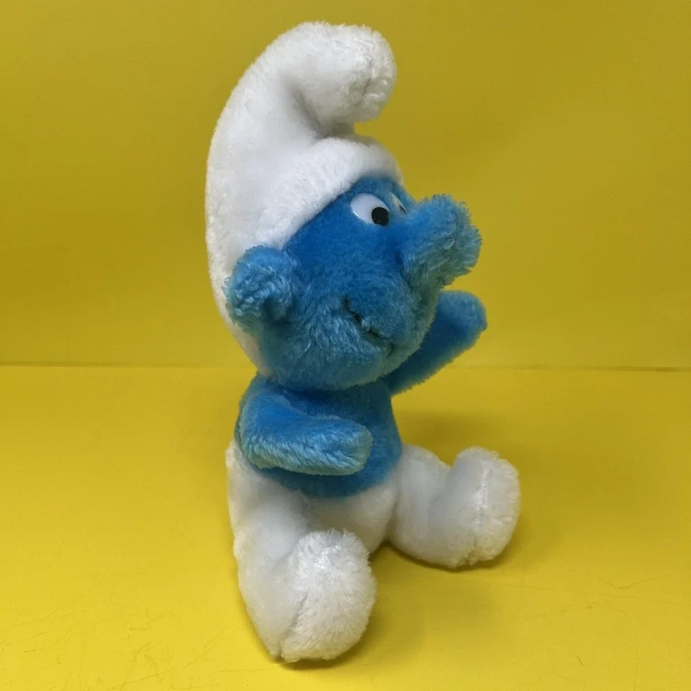 Vintage Smurf Plush Wallace Berrie 1980 Blue White 8